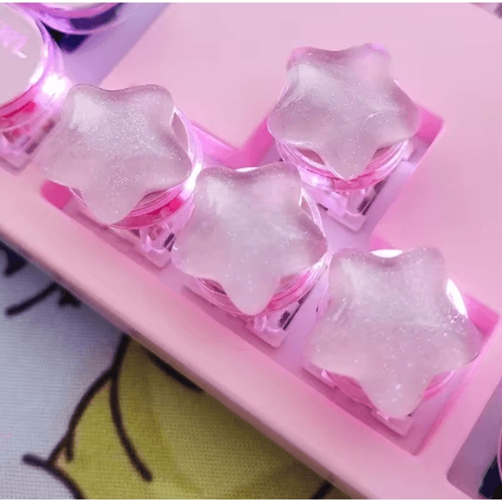 Cute Star Translucent Keycaps Set For Mechanical Keyboards 4PCS 6
