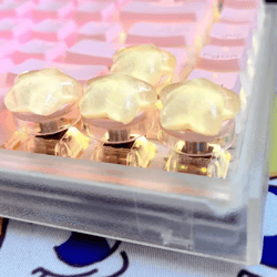 cute star translucent keycaps set for mechanical keyboards 4pcs