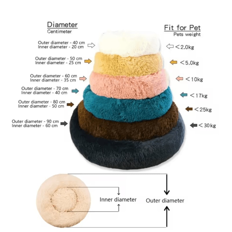 Super Soft Round Pet Bed For Dogs Cats Warm Plush Sleeping Bed 17