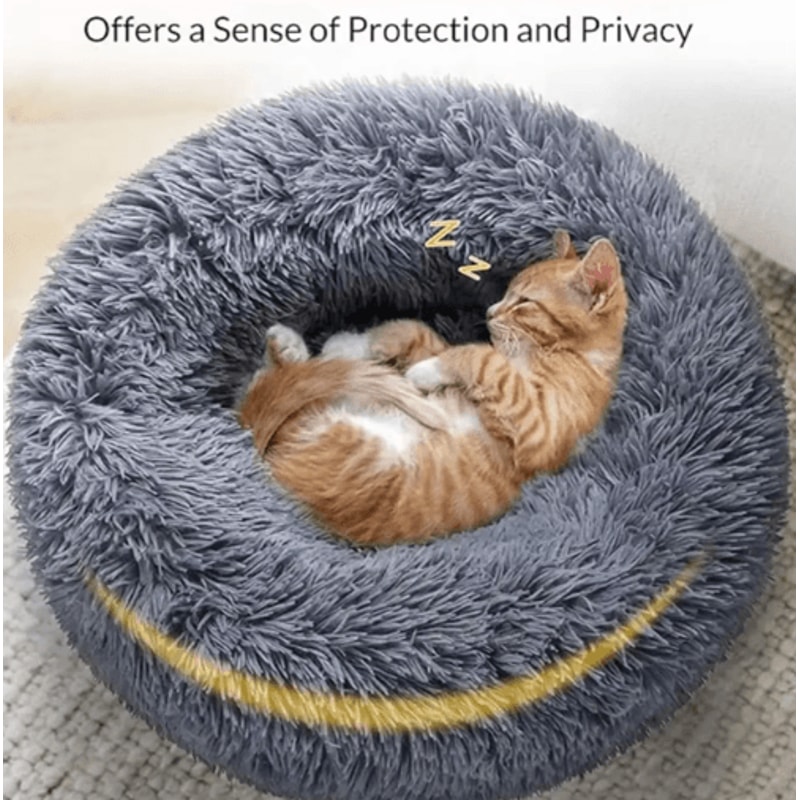 Super Soft Round Pet Bed For Dogs Cats Warm Plush Sleeping Bed 21