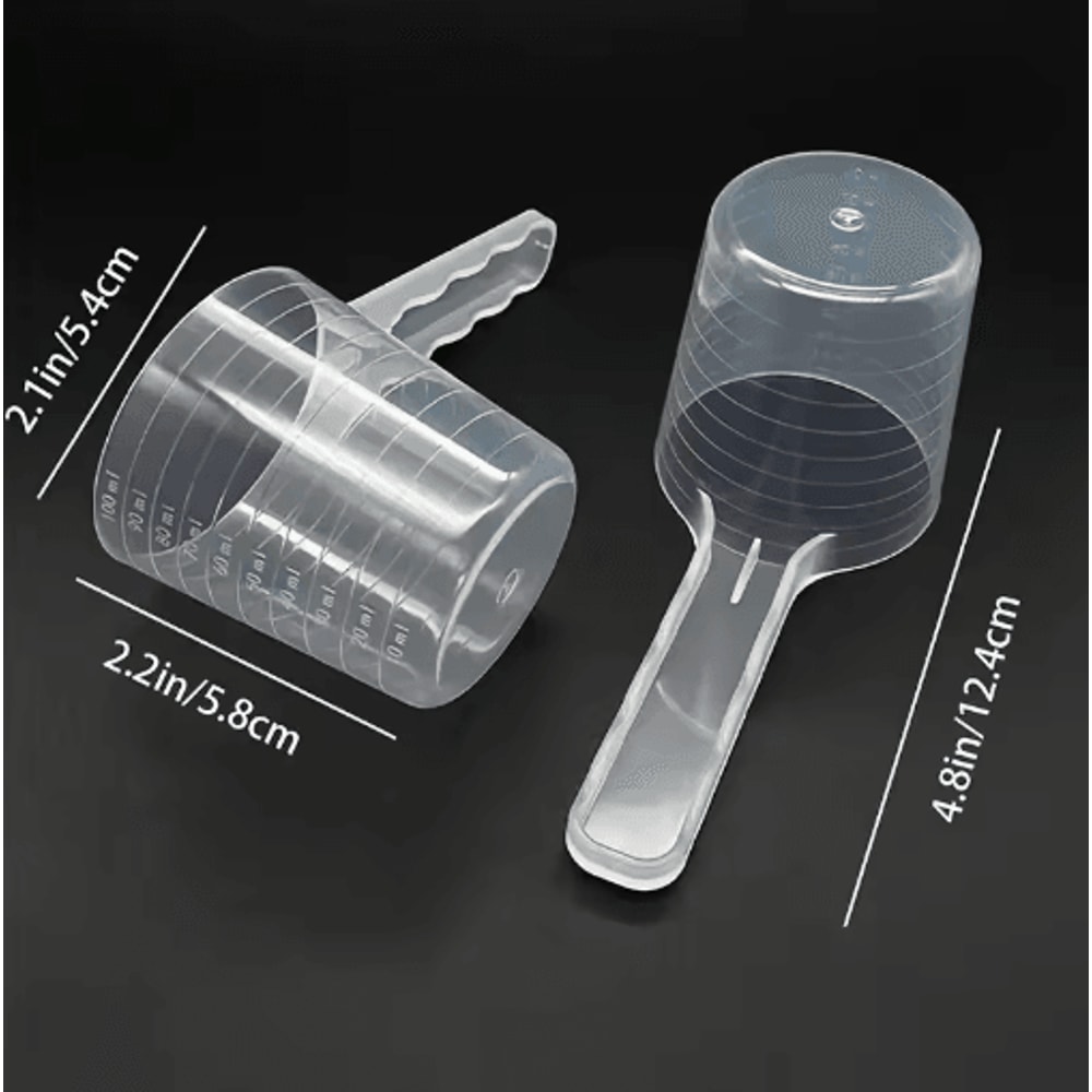 5PCS Transparent Pet Measuring Scoop Set With Scale 100ml Feeding Spoons 2