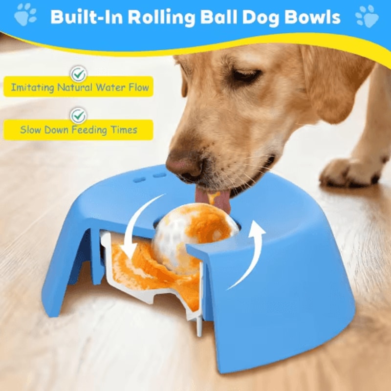 AntiChoking Slow Feeder Dog Bowl With Lick Mat Design 8