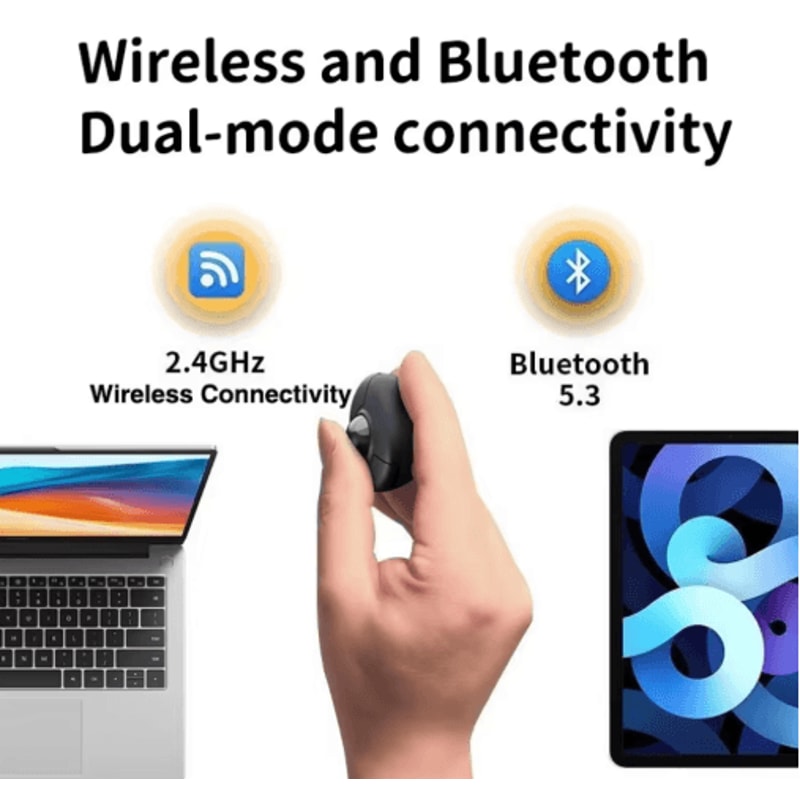 Wireless Trackball Ring Mouse With Bluetooth 24G Remote Control 6