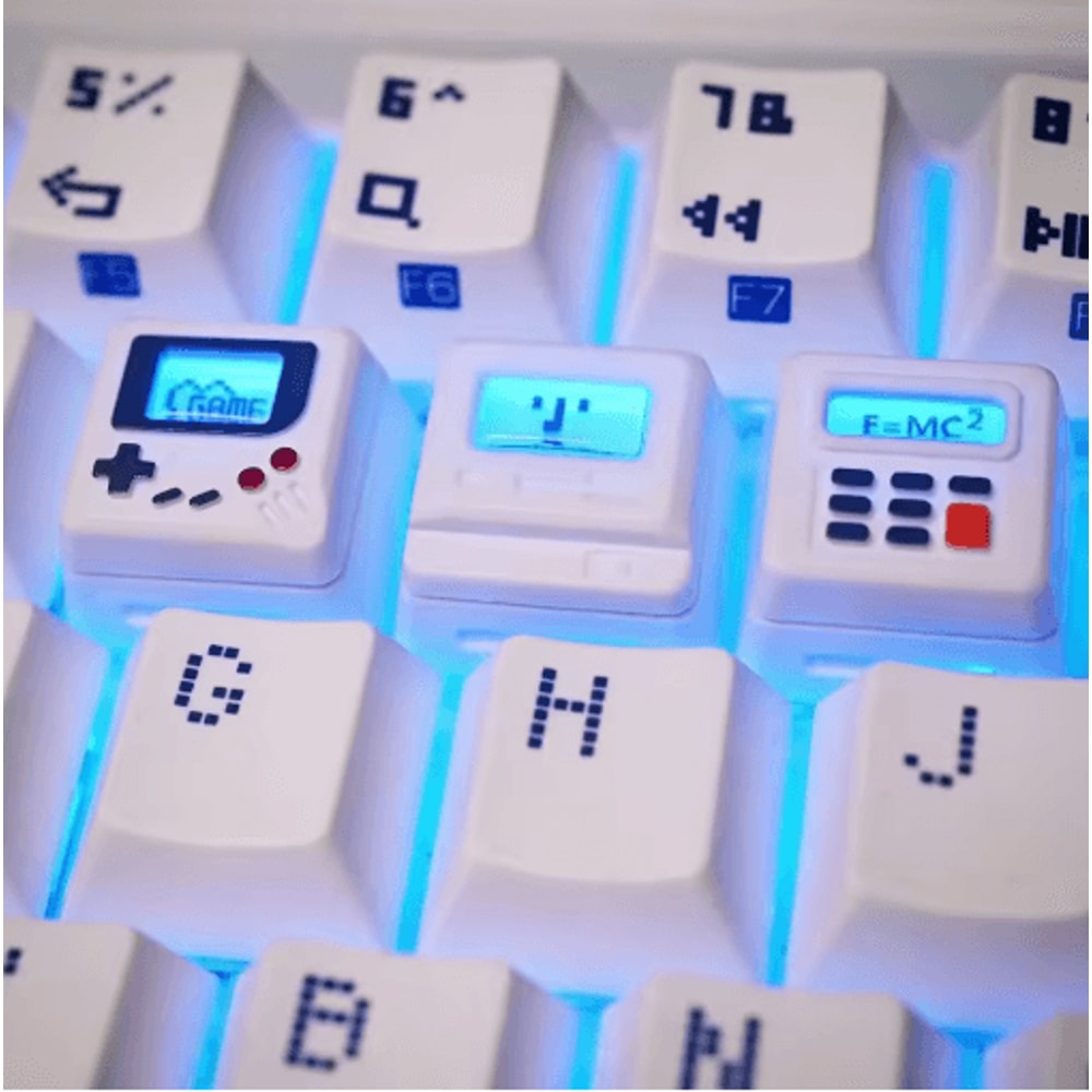 K04 Retro Transparent Game Console Keycap Set For Mechanical Keyboards 0