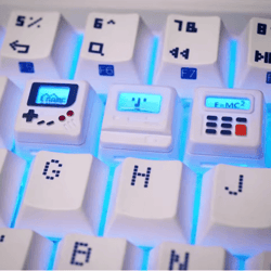 k04 retro transparent game console keycap set for mechanical keyboards