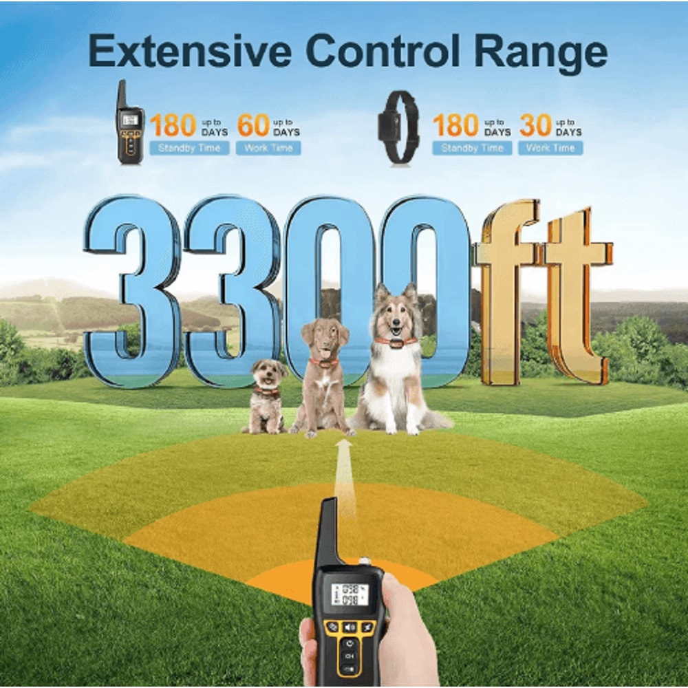 1000M Waterproof Dog Training Collar With Remote Auto Bark Control 9