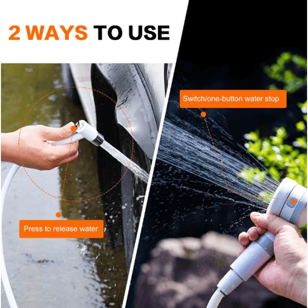 Portable Rechargeable Outdoor Shower Handheld Water Sprayer For Pets Cars Camping 4