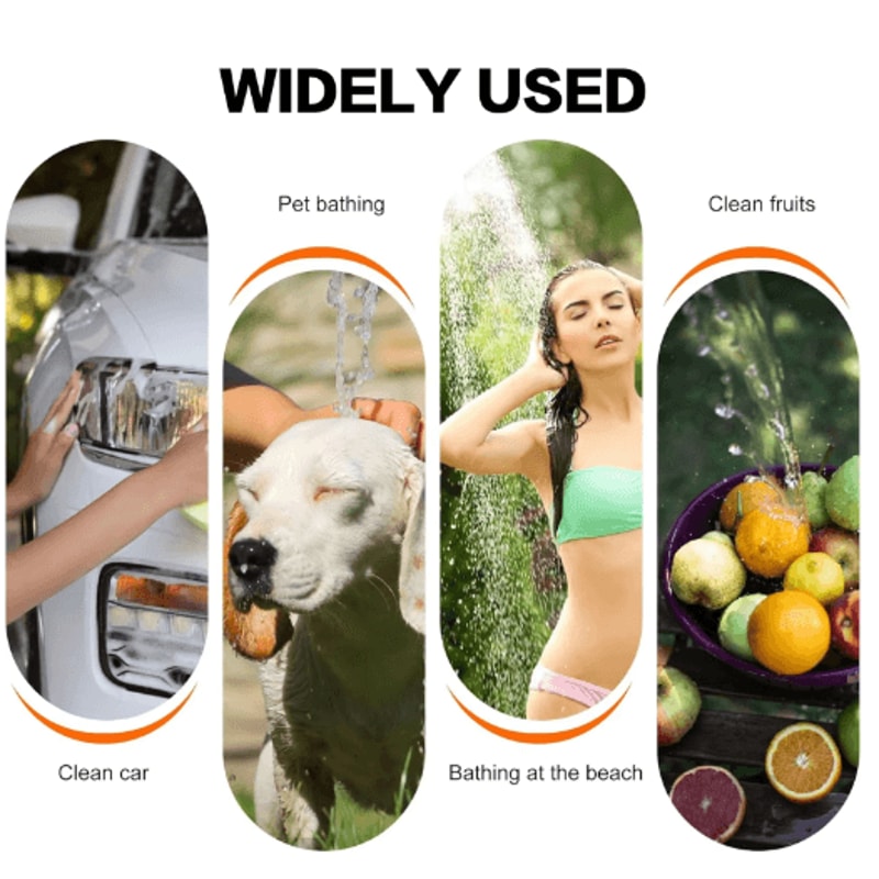 Portable Rechargeable Outdoor Shower Handheld Water Sprayer For Pets Cars Camping 5