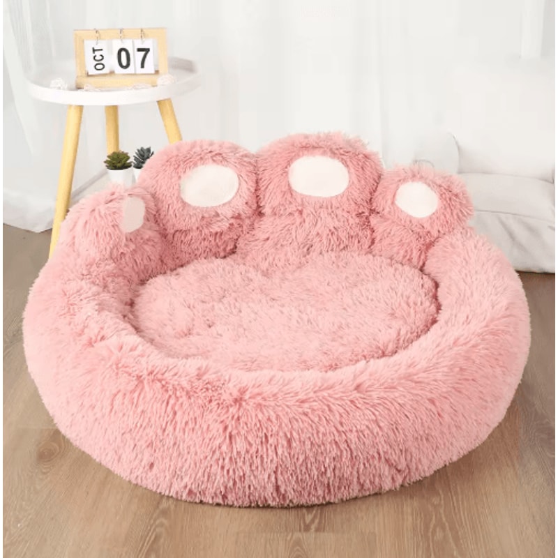 Fluffy Winter Dog Bed Warm Plush Pet Sofa Basket For Dogs Cats 1