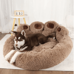 fluffy winter dog bed – warm plush pet sofa basket for dogs & cats