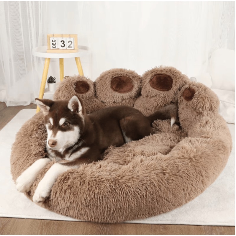 Fluffy Winter Dog Bed Warm Plush Pet Sofa Basket For Dogs Cats 0