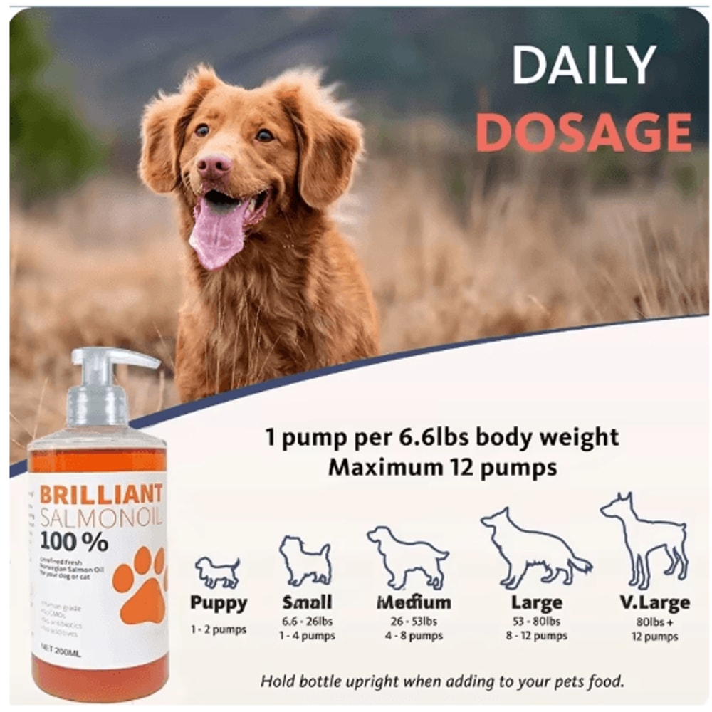 Natural Salmon Fish Oil For Dogs Cats Omega 3 6 9 Pet Supplement 200ml 5