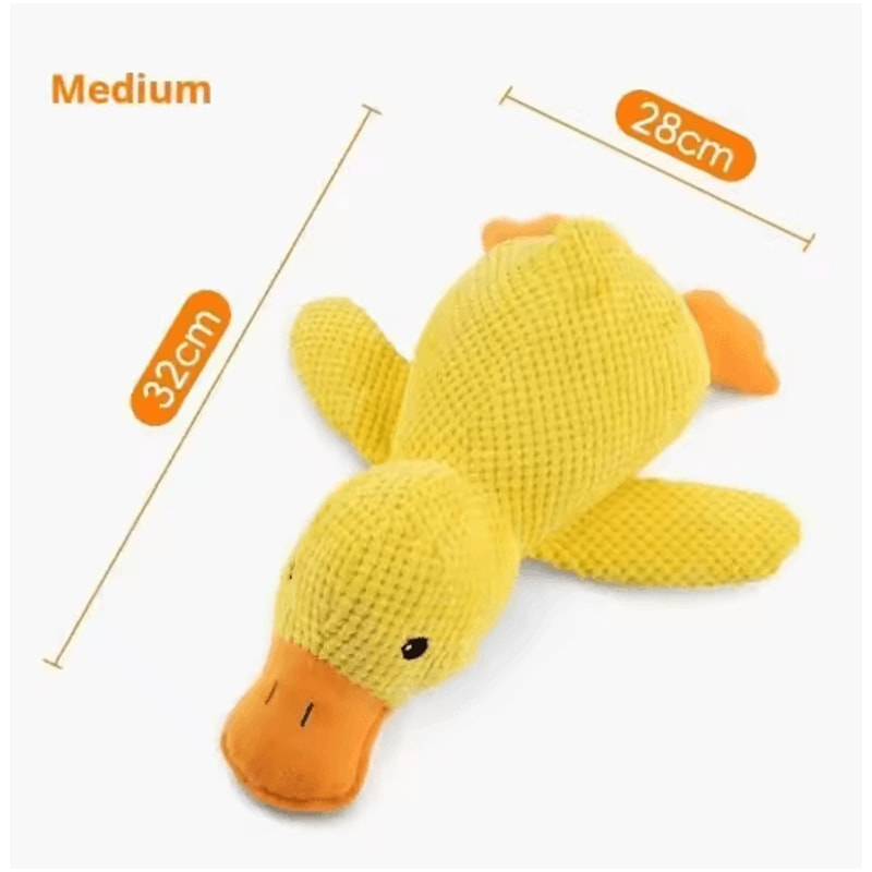 Calming Plush Duck Dog Toy Squeaky Chew Companion For Puppies Dogs 6
