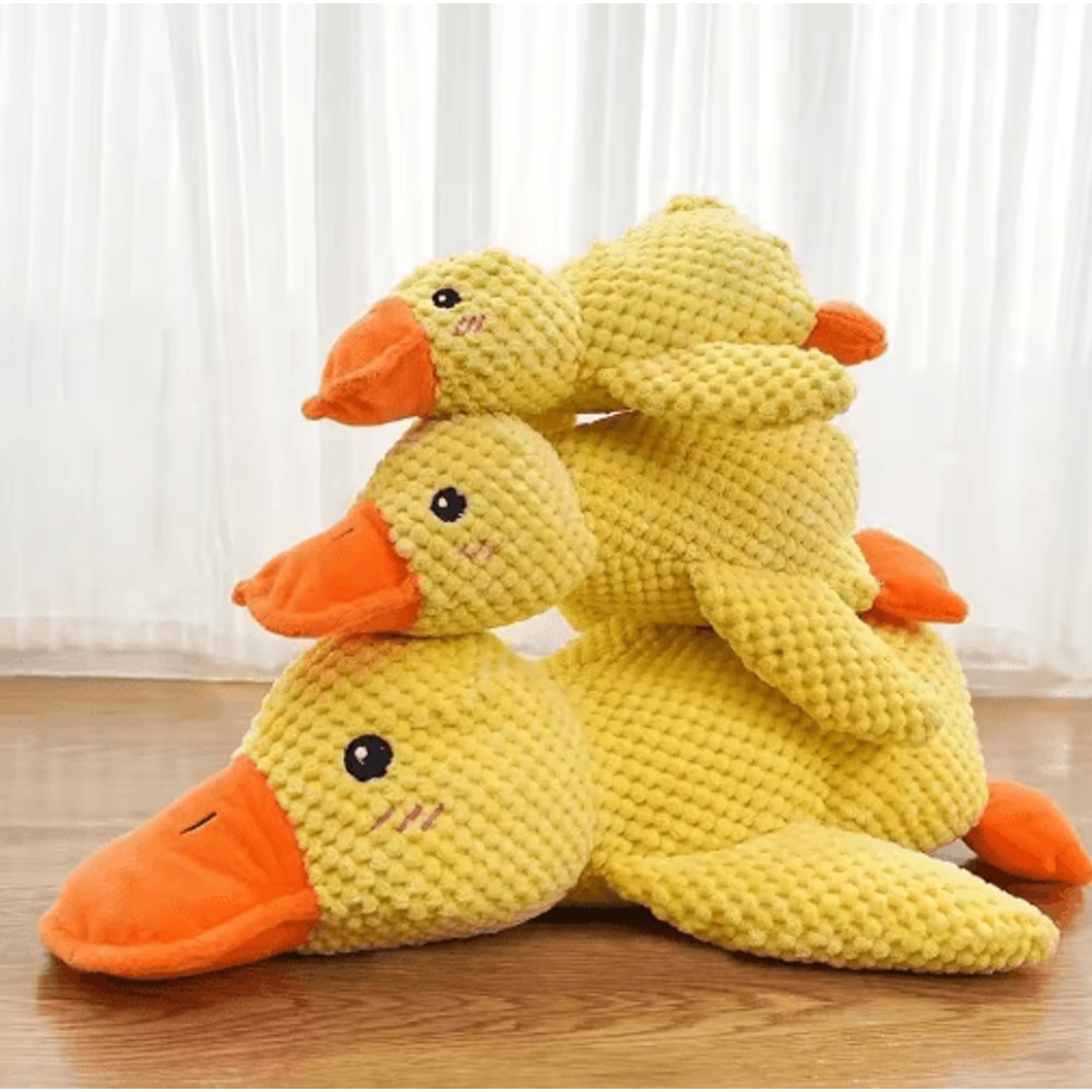 Calming Plush Duck Dog Toy Squeaky Chew Companion For Puppies Dogs 9