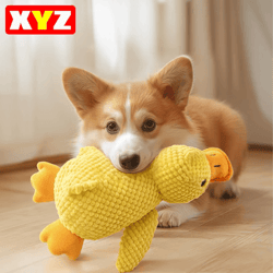 calming plush duck dog toy squeaky chew companion for puppies & dogs