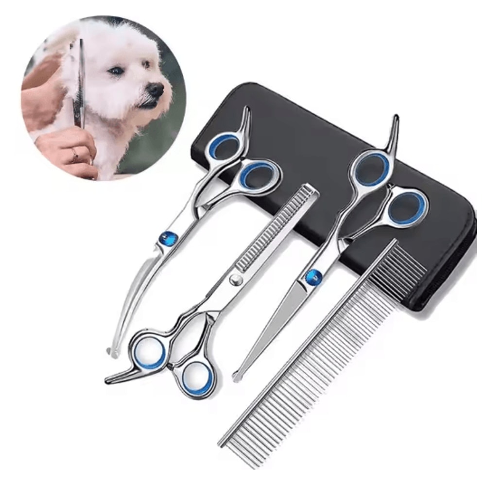 4PCS Pet Grooming Scissors Set Safe Round Tip Dog Grooming Shears 1