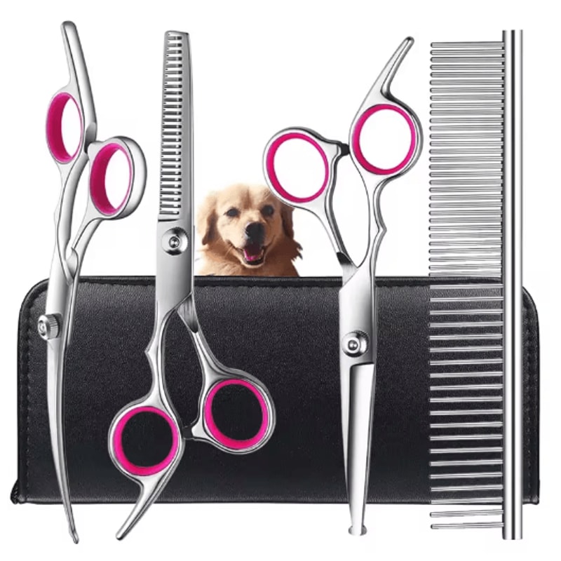 4PCS Pet Grooming Scissors Set Safe Round Tip Dog Grooming Shears 2