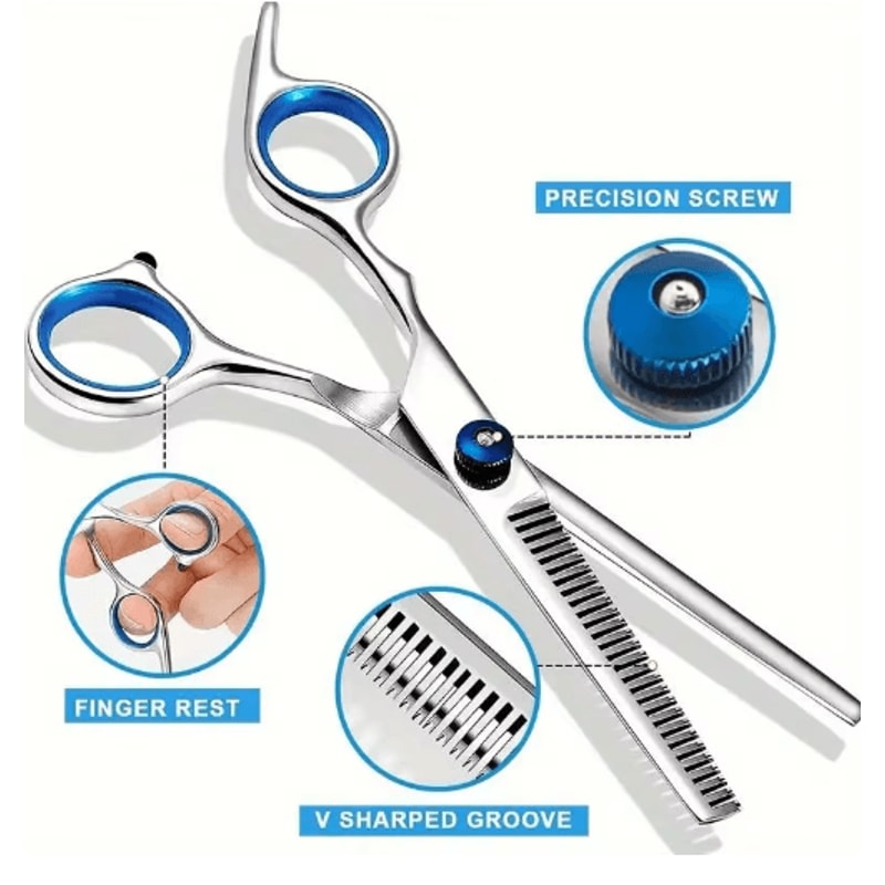 4PCS Pet Grooming Scissors Set Safe Round Tip Dog Grooming Shears 6