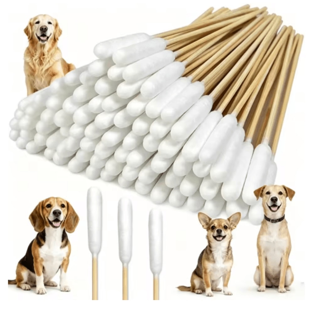 Professional Pet Ear Cleaning Cotton Swabs DoubleSided Bamboo Swabs For Dogs Cats 5