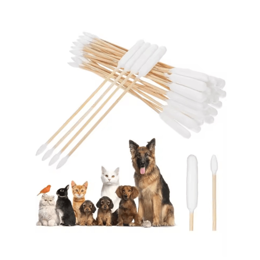 Professional Pet Ear Cleaning Cotton Swabs DoubleSided Bamboo Swabs For Dogs Cats 6