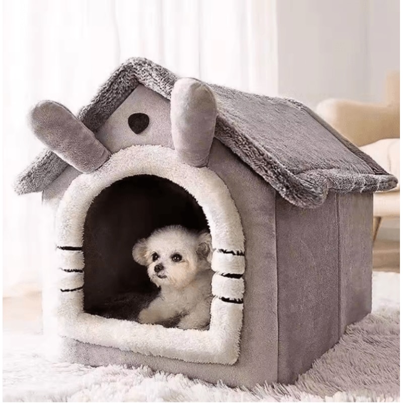 All Season Dog House Bed Warm Removable Washable Pet House For Small Dogs Cats 7