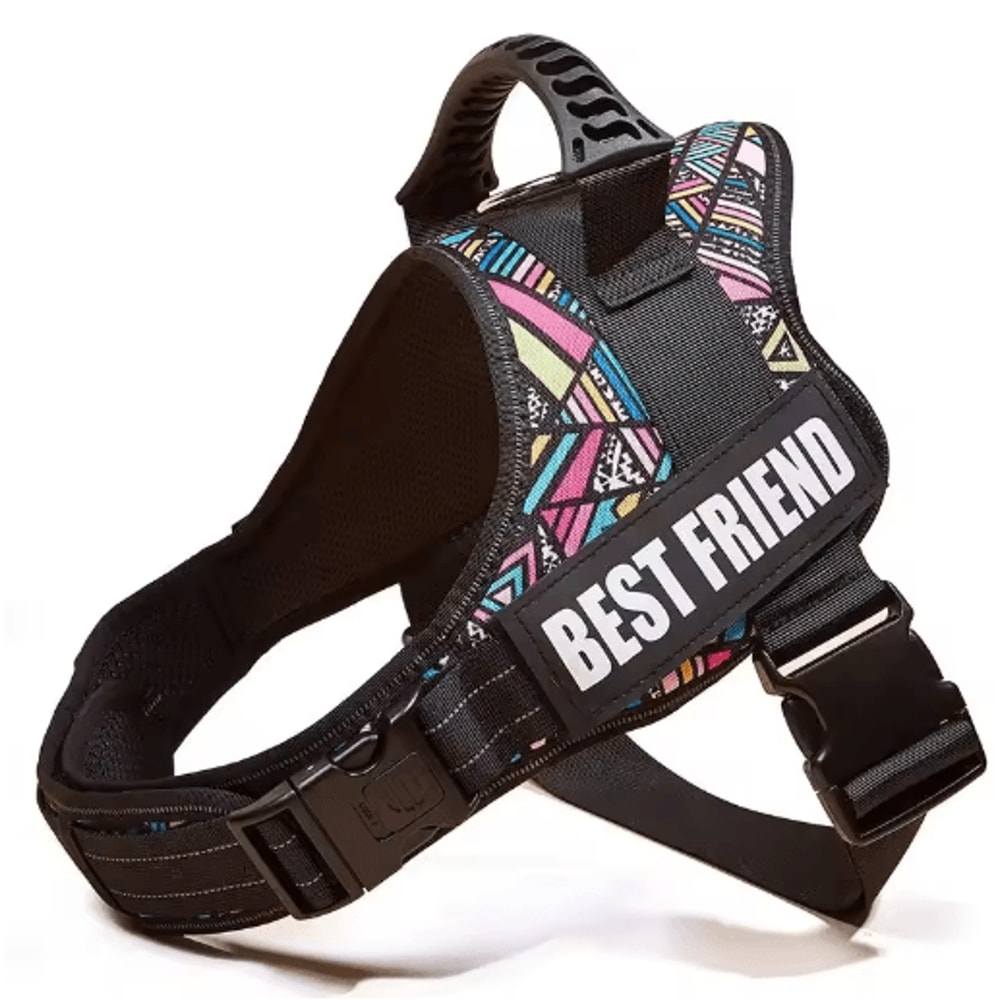 Custom Nylon Dog Harness With Name ID Adjustable Vest Harness For Small Large Dogs 7
