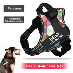 custom nylon dog harness with name id – adjustable vest harness for small & large dogs