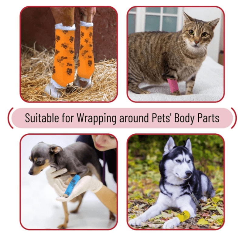 SelfAdhesive Dog Leg Wrap Bandages Protective Paw Leg Support For Walking Dogs 18