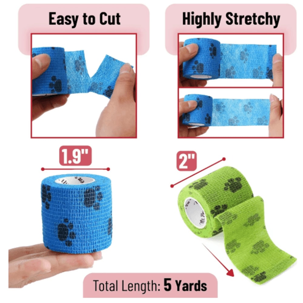 SelfAdhesive Dog Leg Wrap Bandages Protective Paw Leg Support For Walking Dogs 19