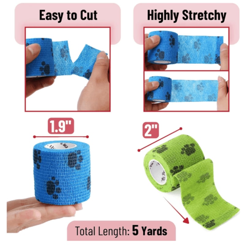SelfAdhesive Dog Leg Wrap Bandages Protective Paw Leg Support For Walking Dogs 19