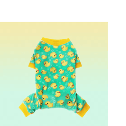 yellow duck dog pajamas soft stretchable pet jammies for small dogs & cats