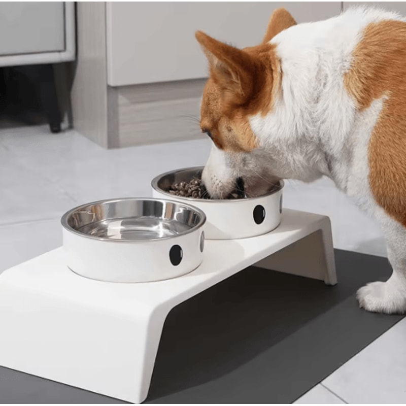 Elevated Dog Feeder With Stainless Steel Bowls Raised Pet Feeding Station For Dogs Cats 0