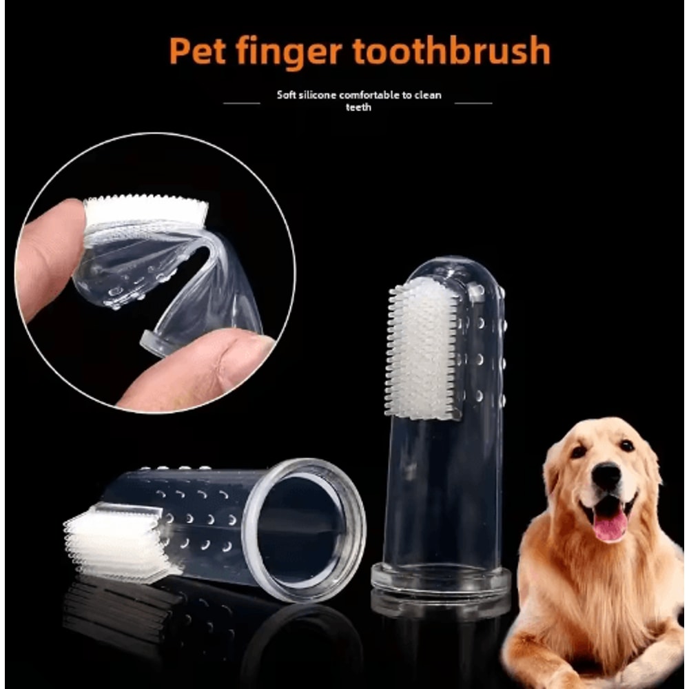 Soft Silicone Pet Finger Toothbrush Dog Cat Teeth Cleaning Brush For Fresh Breath 6