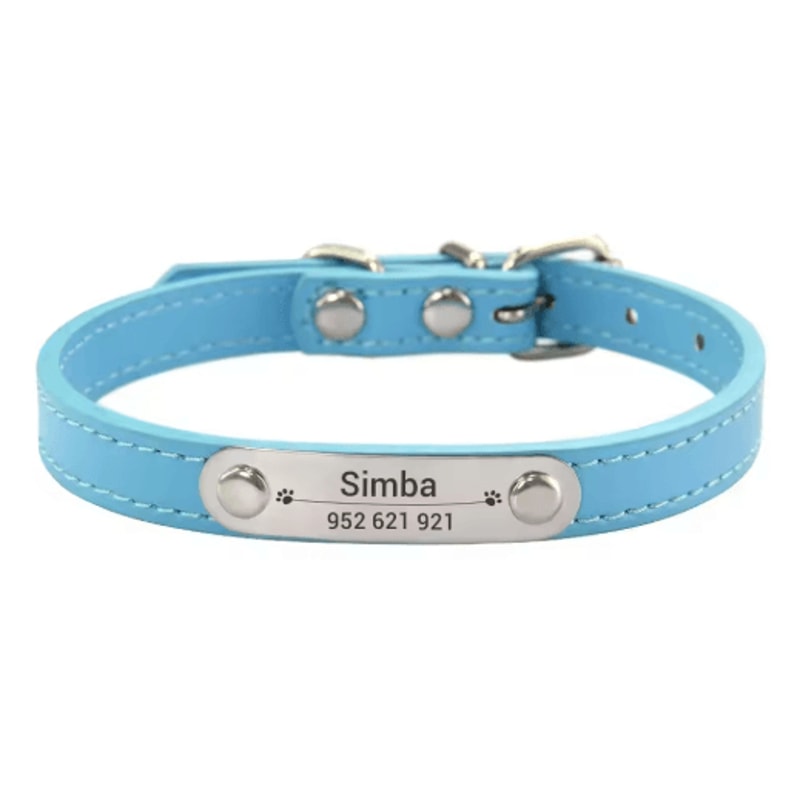 Personalized PU Leather Dog Collar With Engraved Name ID Anti Lost Pet Collar 2