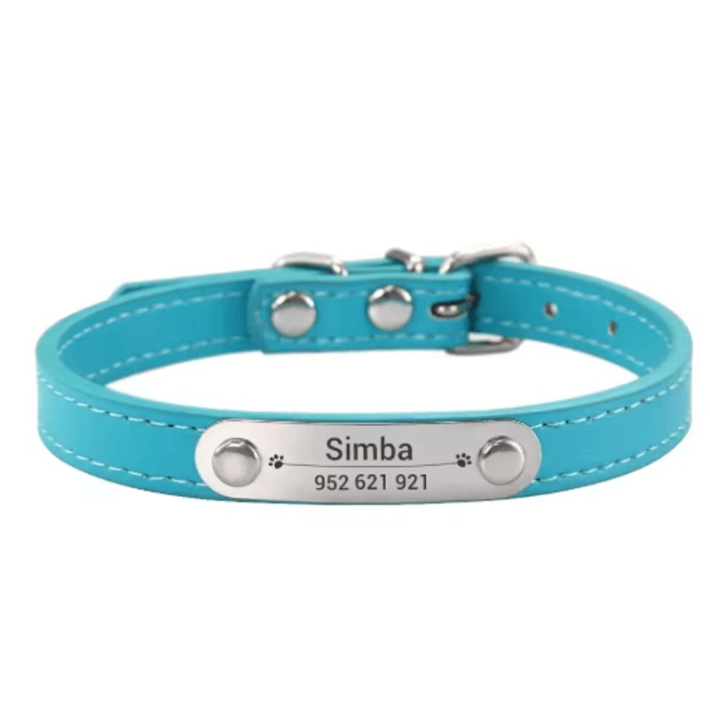 Personalized PU Leather Dog Collar With Engraved Name ID Anti Lost Pet Collar 3