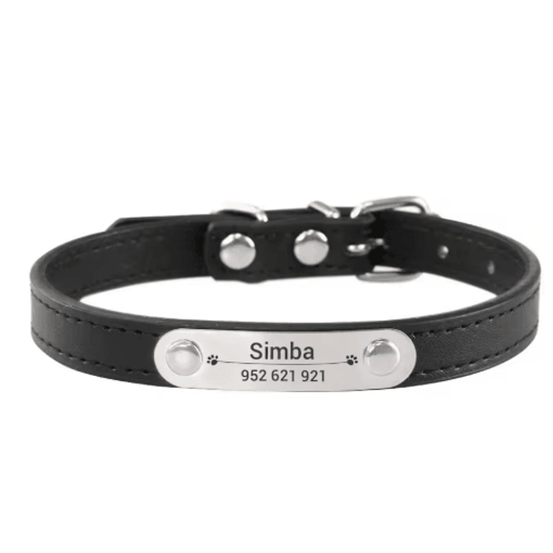 Personalized PU Leather Dog Collar With Engraved Name ID Anti Lost Pet Collar 11