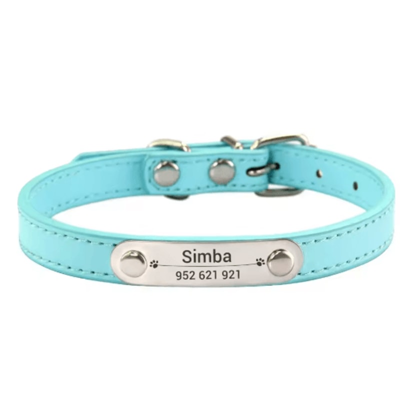 Personalized PU Leather Dog Collar With Engraved Name ID Anti Lost Pet Collar 14