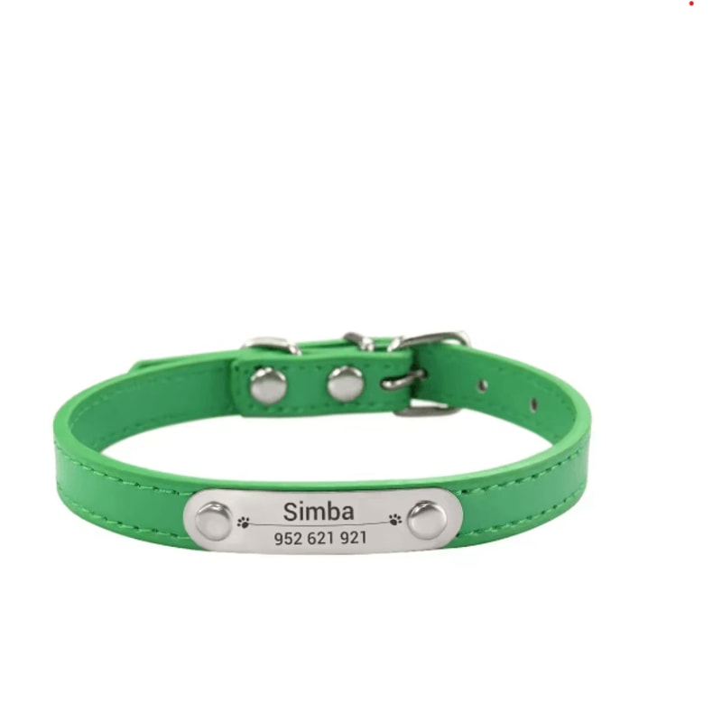 Personalized PU Leather Dog Collar With Engraved Name ID Anti Lost Pet Collar 16
