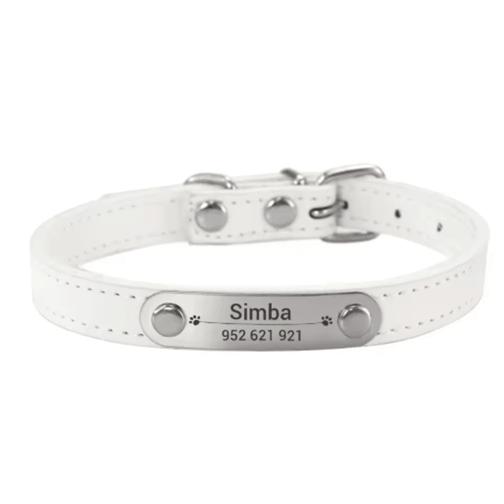 Personalized PU Leather Dog Collar With Engraved Name ID Anti Lost Pet Collar 6