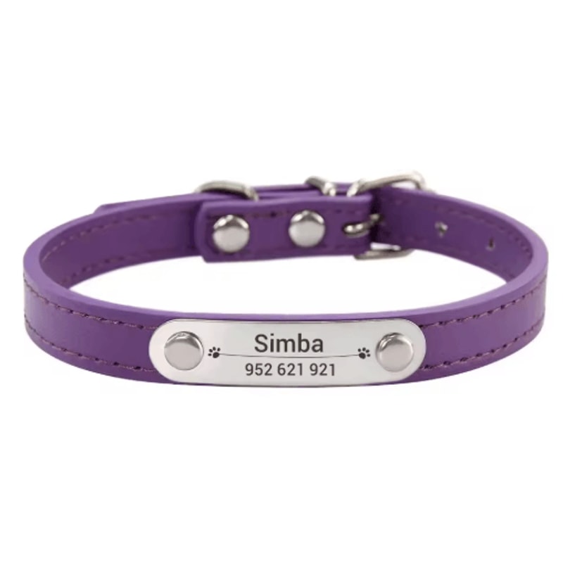 Personalized PU Leather Dog Collar With Engraved Name ID Anti Lost Pet Collar 8