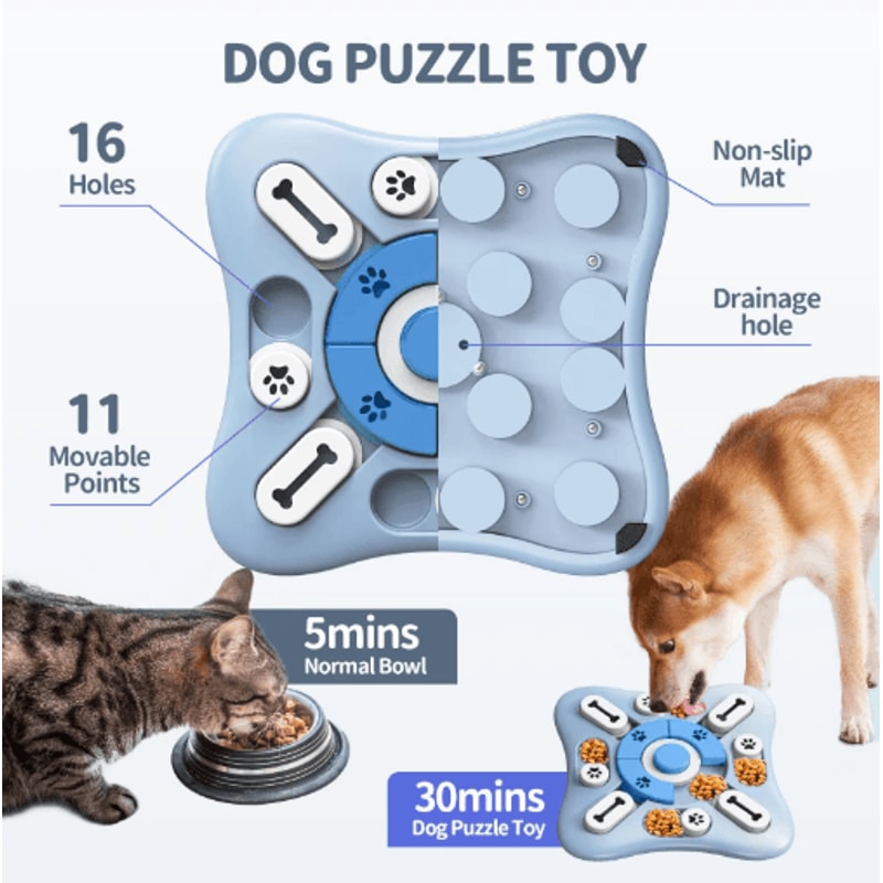 Interactive Slow Feeder Dog Toy Puzzle Food Dispenser For IQ Training 8