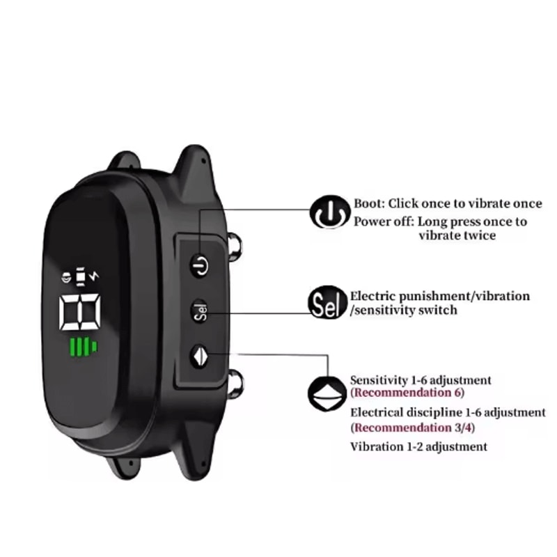 YHLC Rechargeable Anti Bark Dog Collar Automatic Bark Control Training Collar 6