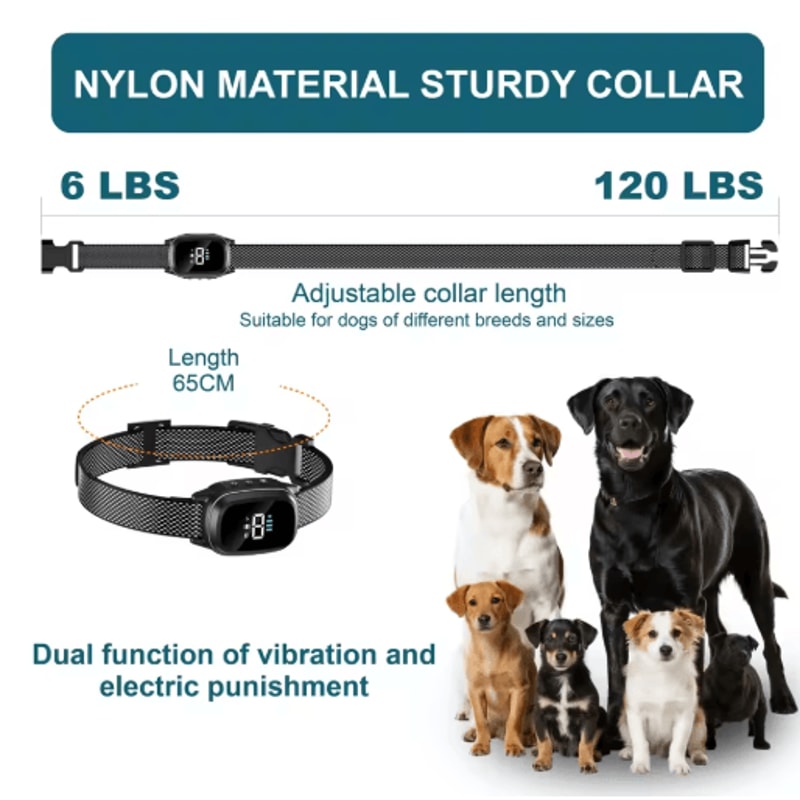 YHLC Rechargeable Anti Bark Dog Collar Automatic Bark Control Training Collar 8