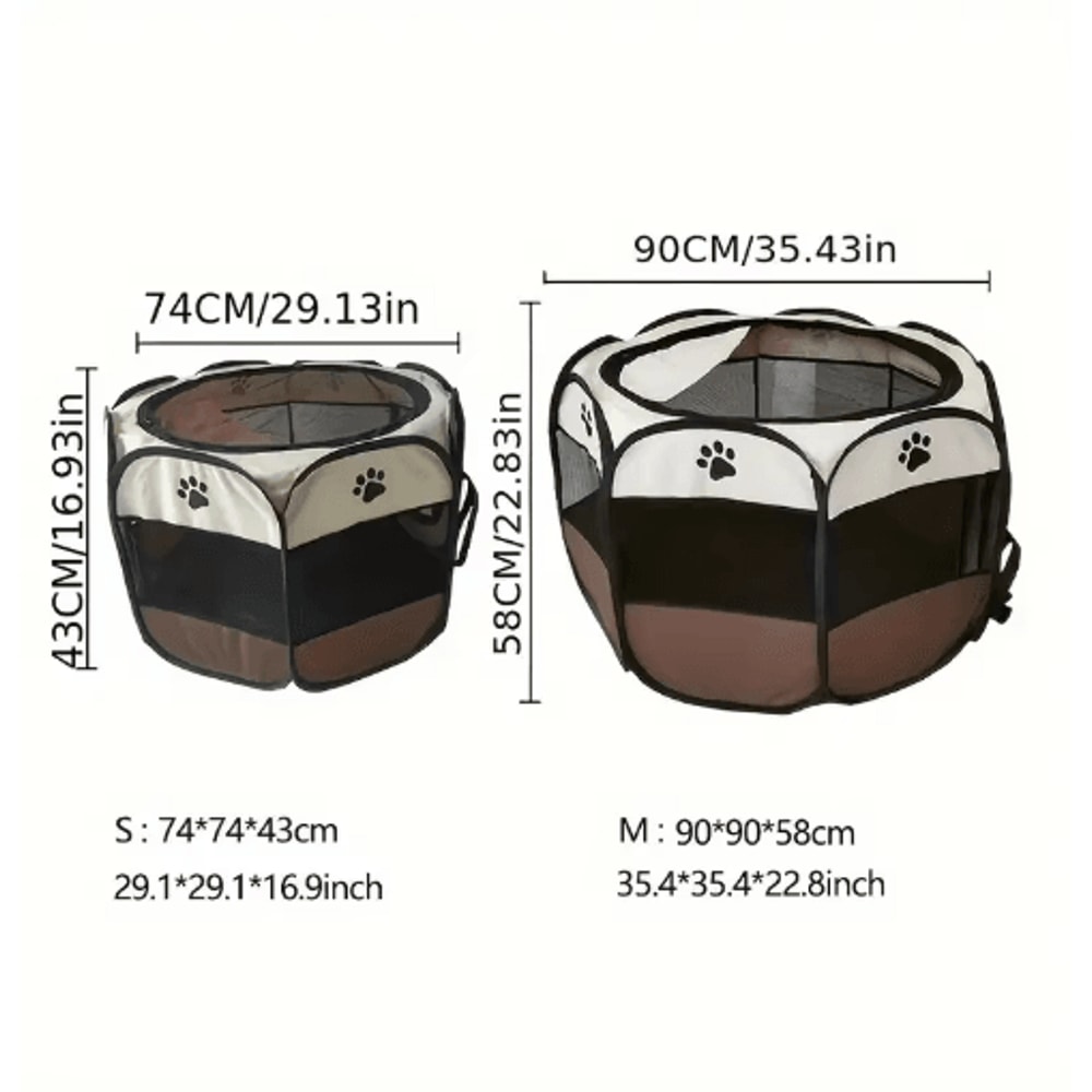 Foldable Cat Maternity Tent Waterproof Octagonal Pet Playpen Nest Kennel 4