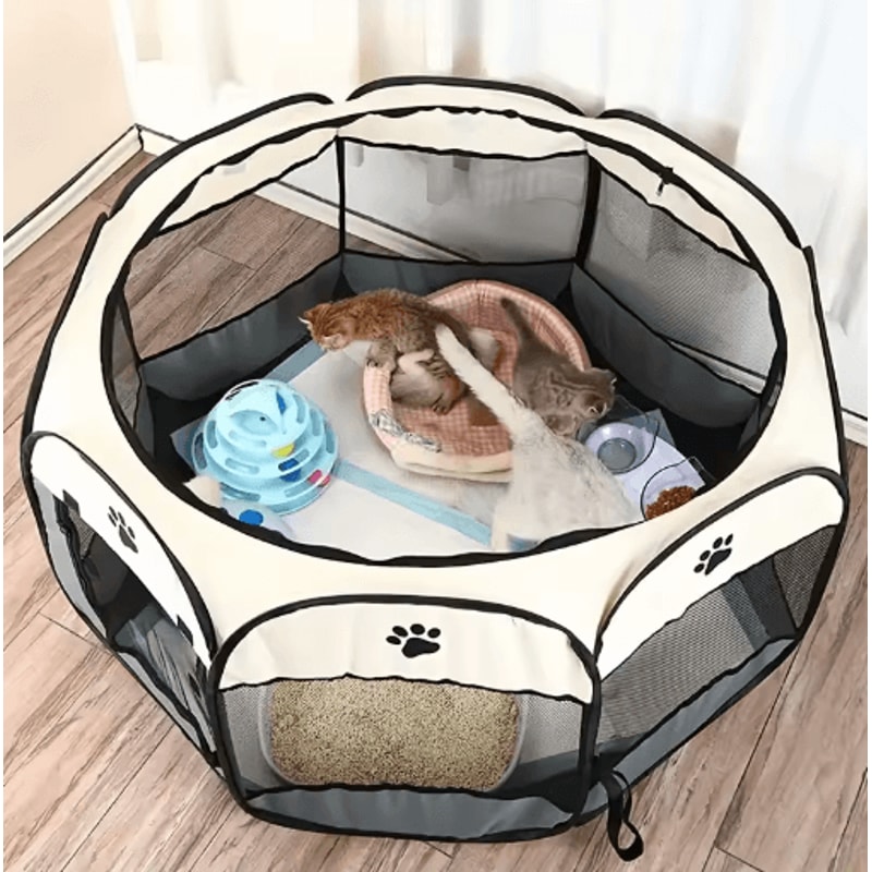 Foldable Cat Maternity Tent Waterproof Octagonal Pet Playpen Nest Kennel 0