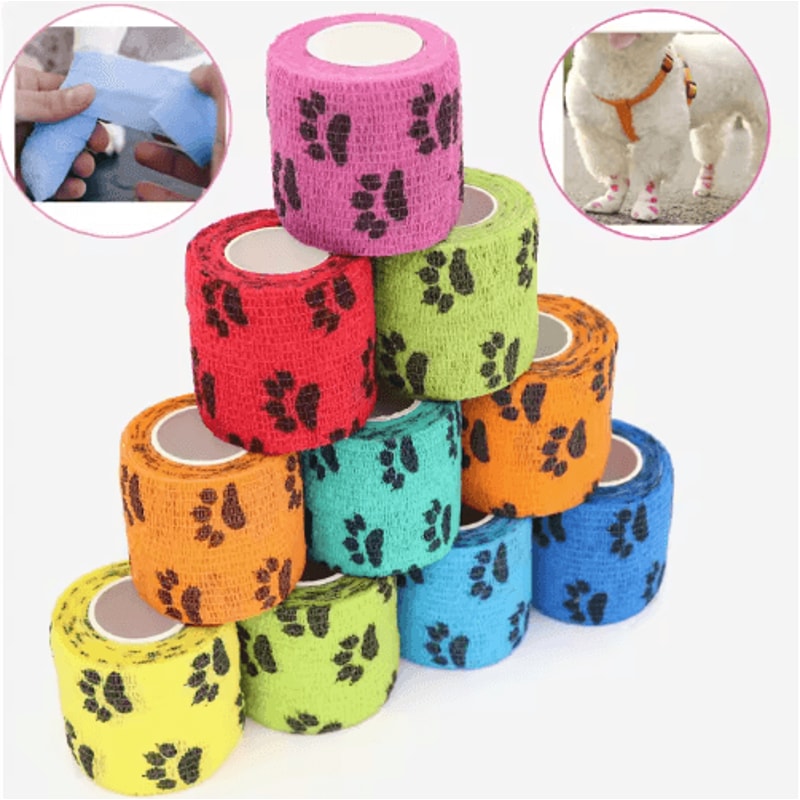 6PCS SelfAdhesive Dog Leg Wraps Protective Paw Bandages For Outdoor Walks 0