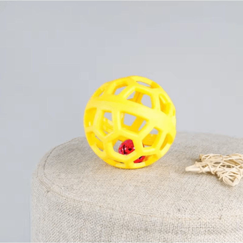 Rubber Hollow Ball Dog Toy Teeth Cleaning Chew Ball With Bell For Puppies 9
