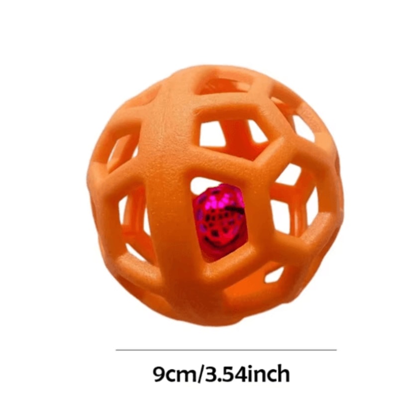 Rubber Hollow Ball Dog Toy Teeth Cleaning Chew Ball With Bell For Puppies 18