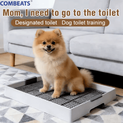 flat dog potty tray – anti-mess pee pad holder for small & medium dogs