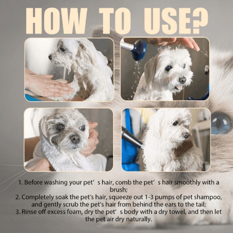 AntiFlea Dog Shampoo Moisturizing Pet Wash For Itching Odor Dirt Removal 7